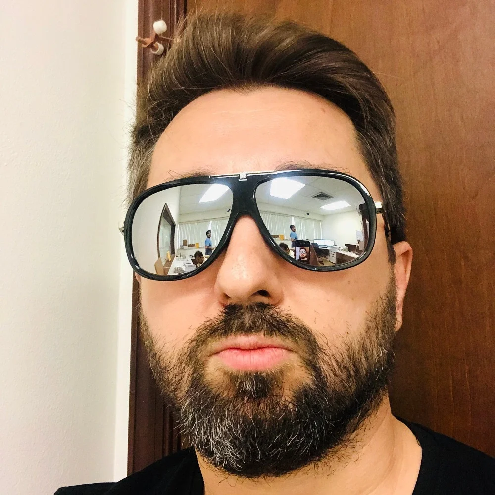 Men Sunglasses Silver Mirror Lens Silver Frame Classy Retro Shades Beach Outdoor
